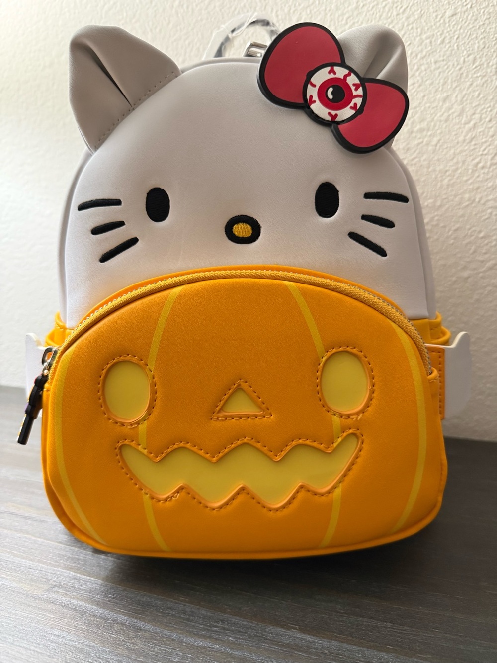Loungefly Hello Kitty Pumpkin Hardtag mini backpack, NWT